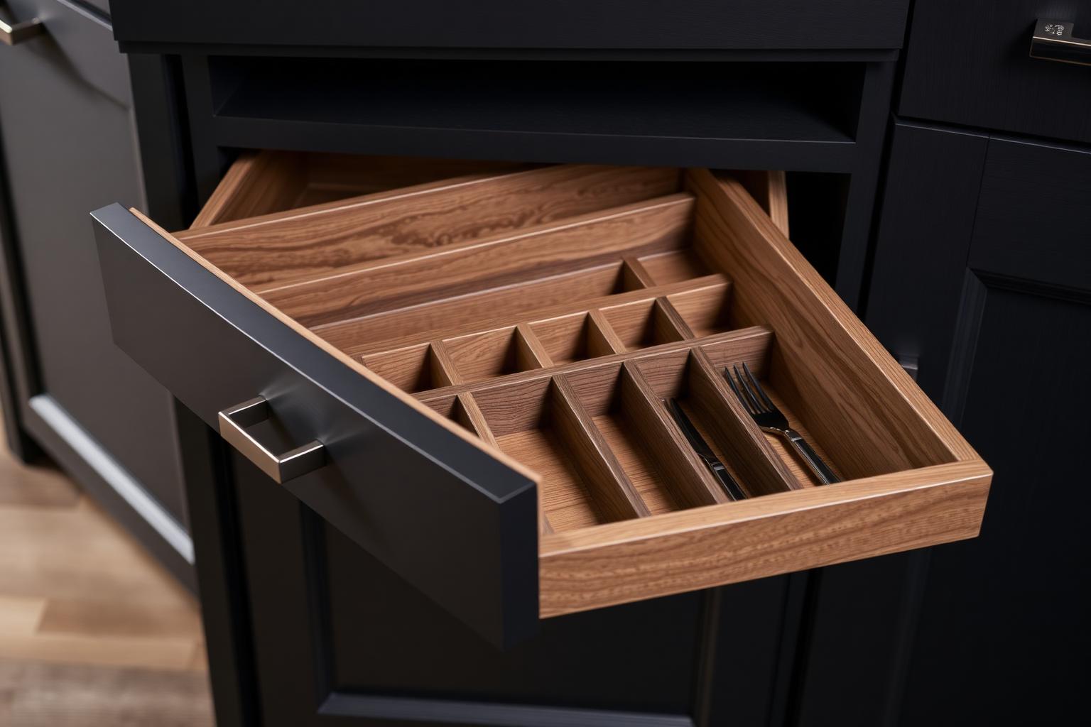 Custom designed cabinets with brass hardware in a Michigan home