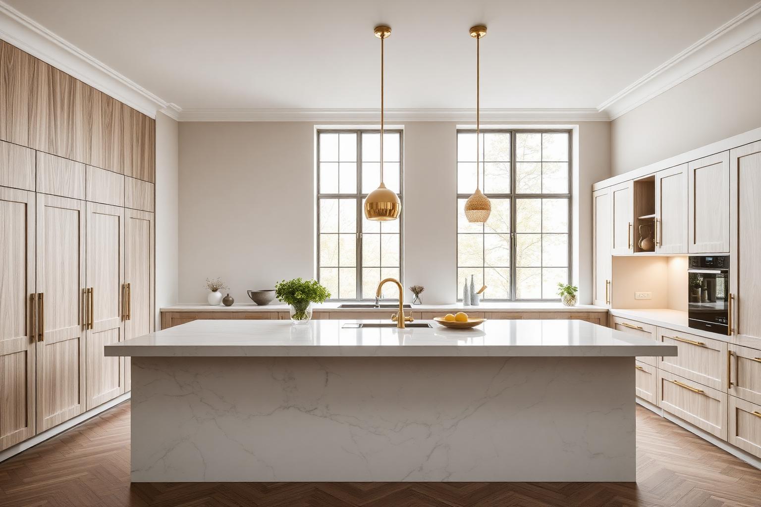 Custom designed kitchen with island and cabinetry in Garden City, Michigan