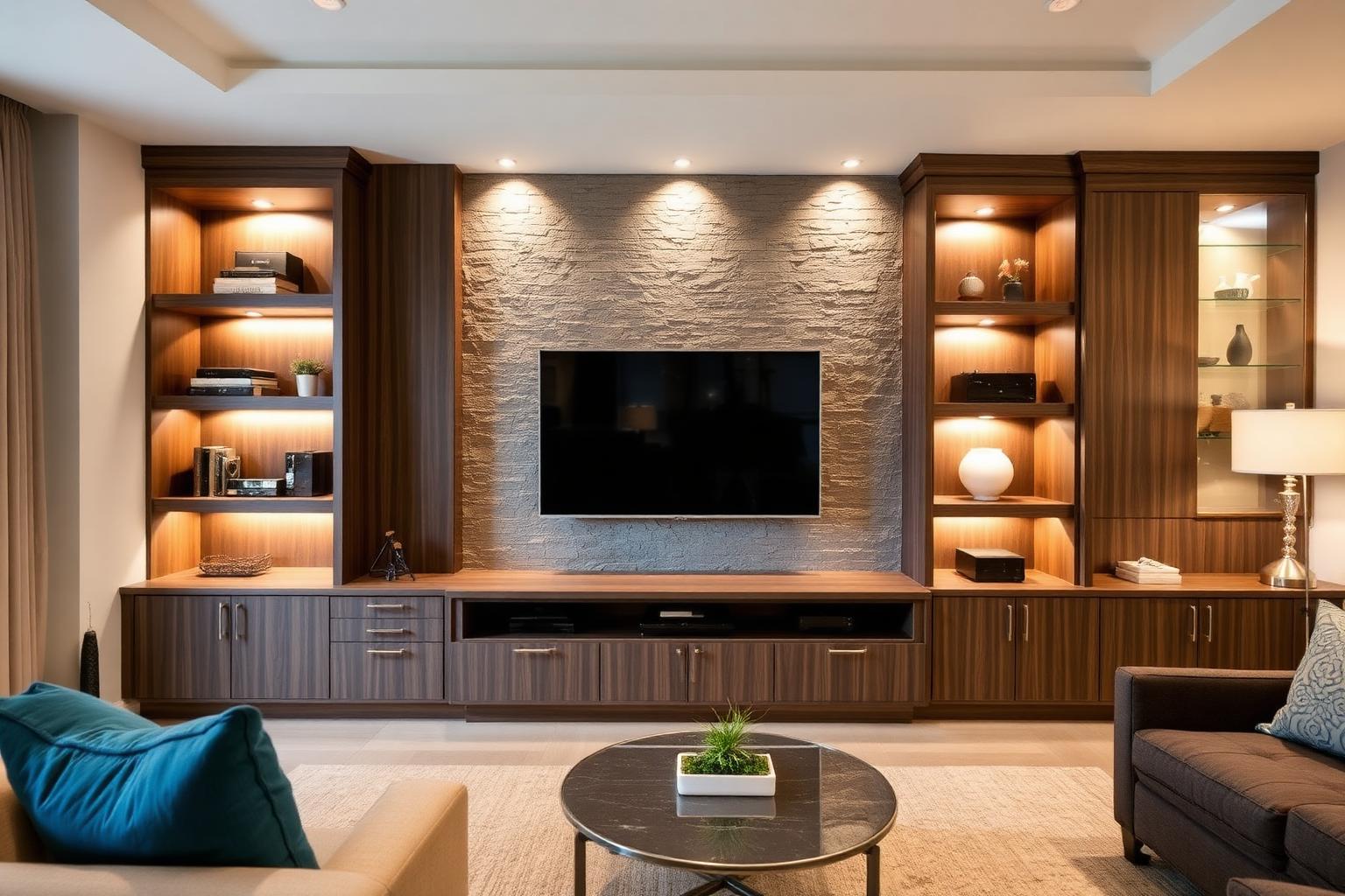 Entertainment & Living Room Cabinetry detail — custom craftsmanship